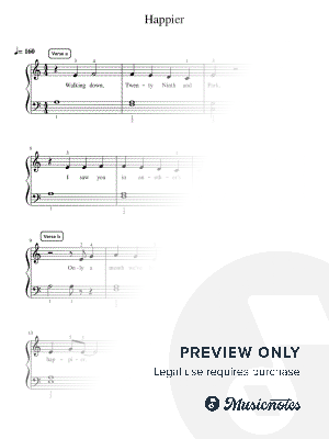 Happier - Intermediate by Simply Piano - Sheet Music