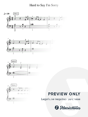 Hard to Say I'm Sorry - Intermediate by Simply Piano - Sheet Music