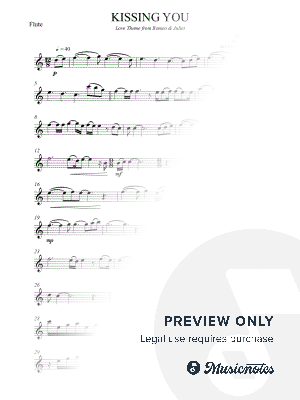 Kissing You (Romeo & Juliet) - Des' Ree - Advanced Flute - Wedding 