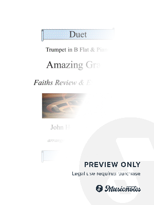 Amazing Grace (B Flat Trumpet & Piano) by NJR Music - Sheet Music
