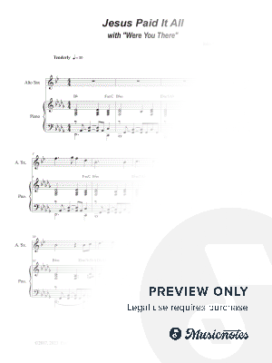 Jesus Paid It All (with "Were You There") (Alto Saxophone and Piano) by Stephen DeCesare - Sheet Music
