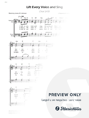 Lift Every Voice and Sing - Choir SATB - W/Chords by Sheet Music To Play Editions - Sheet Music