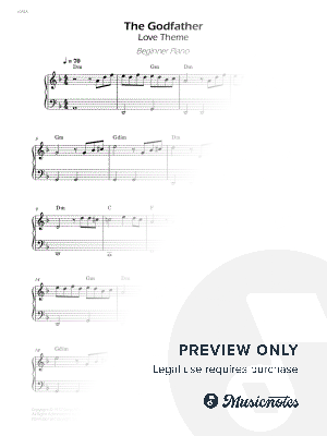 The Godfather (Love Theme) - Easy Piano - W/Chords by Sheet Music To Play Editions - Sheet Music