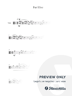 Fur Elise (Viola Solo) by B. C. Dockery - Sheet Music