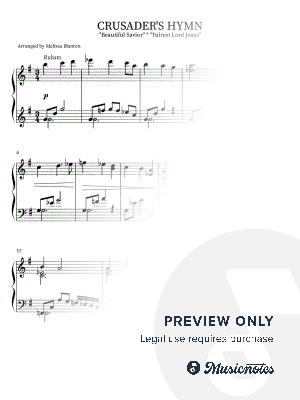 Beautiful Savior * Fairest Lord Jesus *CRUSADER'S HYMN* by Melissa Blanton - Sheet Music