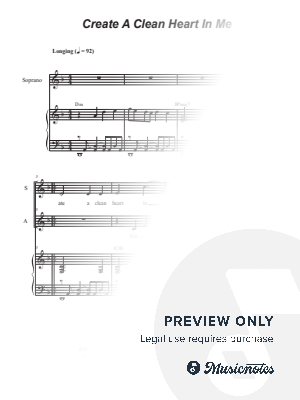 Create A Clean Heart In Me (2-part choir - (SA) by Stephen DeCesare - Sheet Music
