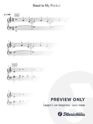 Hand In My Pocket - Intermediate by Simply Piano - Sheet Music