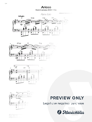 Arioso (BWV 156) - Piano Solo - W/Chords (Full Score)