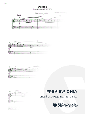 Arioso (BWV 156) - Very Easy Piano - W/Chords (Full Score)