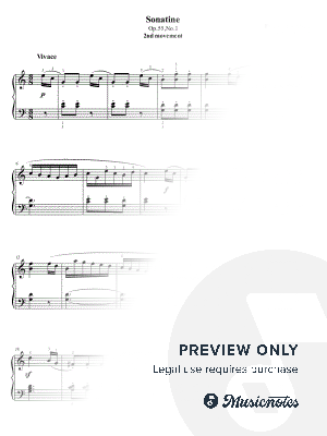 Kuhlau Sonatina in C Major Op.55 No.1 (2nd movement) by Benjamin Choupak - Sheet Music