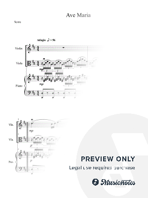 Ave Maria (Violin and Viola Duet with Piano Accompaniment) by B. C. Dockery - Sheet Music