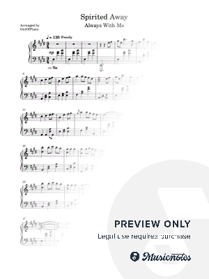 Spirited Away - Always With Me by OutOfPiano - Sheet Music