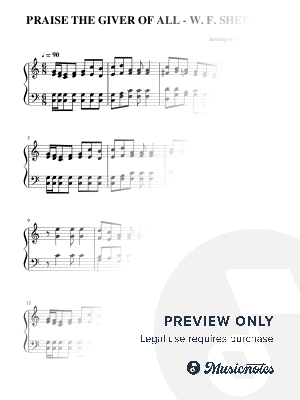 PRAISE THE GIVER OF ALL - W. F. SHERWIN (HYMN - EASY ORGAN)