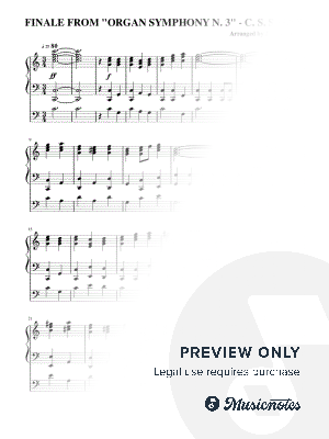 THEME FROM "ORGAN SYMPHONY N. 3 - FINALE" (EASY ORGAN) - C. S. SAENS by Juliano Music - Sheet Music