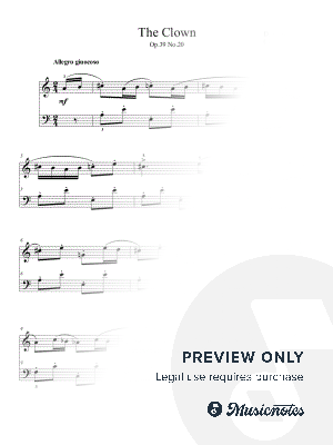 Kabalevsky The Clown by Benjamin Choupak - Sheet Music