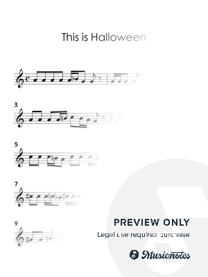 This Is Halloween by The Nightmare Before Christmas (EASY VIOLIN WITH TUTORIAL VIDEO) by HTP TV - Sheet Music
