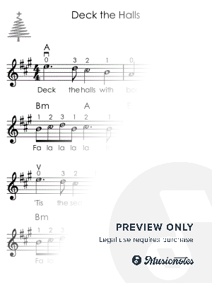 Deck the Halls - Violin Sheet Music for Beginners