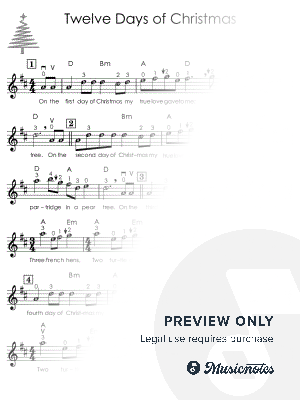 Twelve Days of Christmas - Violin Sheet Music for Beginners by Alicja Urbanowicz - Sheet Music