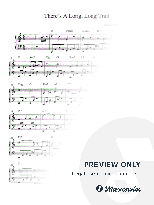 "There's a Long, Long Trail" - piano sheet music by Piano eTutor App - Sheet Music