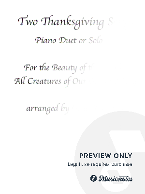 For the Beauty of the Earth. Piano Duet EASY