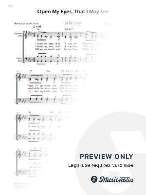 Open My Eyes, That I May See - SATB Choir - W/Chords by Sheet Music To Play Editions - Sheet Music