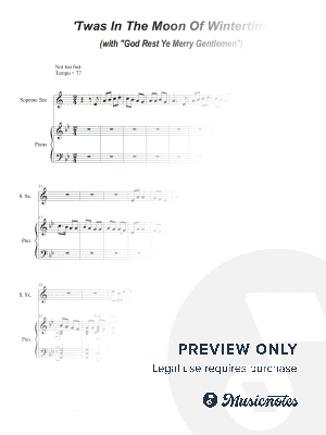 'Twas In The Moon Of Wintertime (with "God Rest Ye Merry Gentlemen") (Soprano Saxophone and Piano)