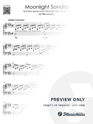 Moonlight Sonata I Simplified FULL Version I Piano Tutorial by Alicja Urbanowicz - Sheet Music