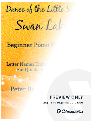 Dance of the Little Swans Beginner Piano Sheet Music