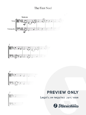 The First Noel - Traditional Christmas Carol - Easy Viola & Cello duet