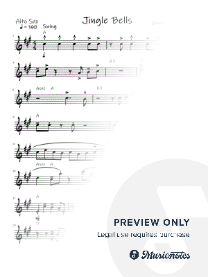 Jingle Bells Improvisation Variations Solo for Alto Sax