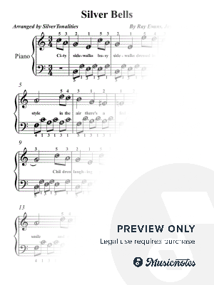 Silver Bells Easy Piano