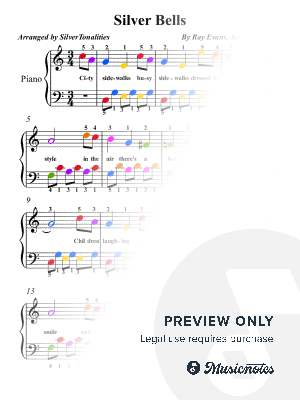 Silver Bells Easy Piano by SilverTonalities - Sheet Music