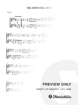 The Minstrel Boy for violin duet by Mark Phillips - Sheet Music