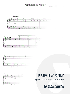 Teleman Minuet in G Major by Benjamin Choupak - Sheet Music