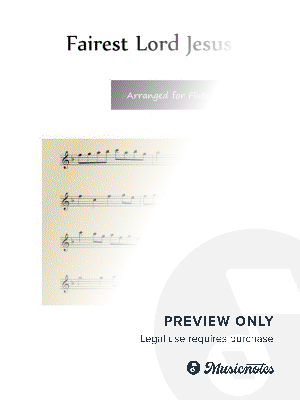 Fairest Lord Jesus - Flute Solo with Guitar Chords by Lynette Auberjeunois - Sheet Music