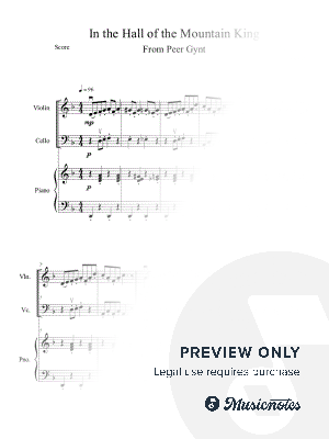  In the Hall of the Mountain King (Violin and Cello Duet with Piano Accompaniment)