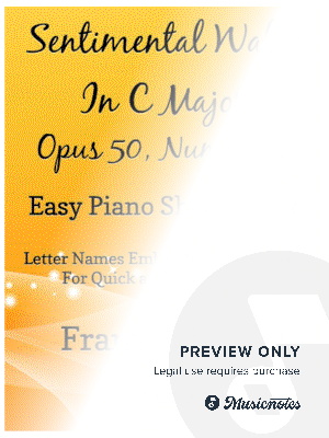 Sentimental Waltz in C Major Opus 50 Number 2 Easy Piano Sheet Music