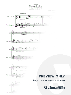 Swan Lake Theme - Tchaikovsky - Clarinet & Alto Saxophone Duet