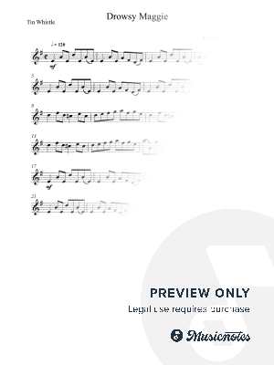 Drowsy Maggie - Irish Reel (from the Titanic Movie) - Solo Tin Whistle by Charlene Elisha Gregory - Sheet Music