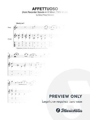 Affettuoso (from Recorder Sonata in D minor, TWV 41:d4) for flute and guitar