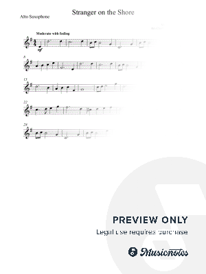 Stranger on the Shore - Acker Bilk - EASY Alto Saxophone