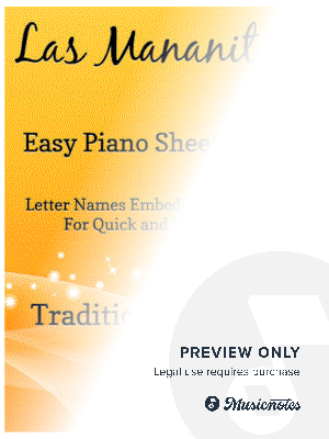 Las Mananitas Easy Piano Sheet Music