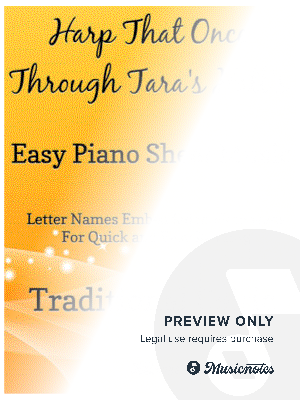 Harp That Once Through Tara's Halls Easy Piano Sheet Music by SilverTonalities - Sheet Music