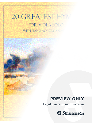 20 Greatest Hymns for Viola Solo with Piano Accompaniment by B. C. Dockery - Sheet Music