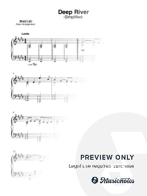 Samuel Coleridge-Taylor - Deep River [simplified in E major] by Music Lah - Sheet Music