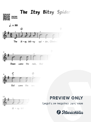 The Itsy Bitsy Spider | Children's Song | Very Easy Arrangement | Letter Notes, Lyrics, Fingering, Chords Included | Beginner Version | Piano | Keyboard | Simple Sheet Music | Video Tutorial | Songs for Kids