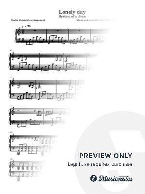 Lonely Day by Giulia Pomarelli - Sheet Music