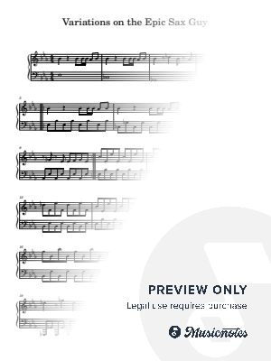Variations on the Epic Sax Guy by GrandSeePiano - Sheet Music