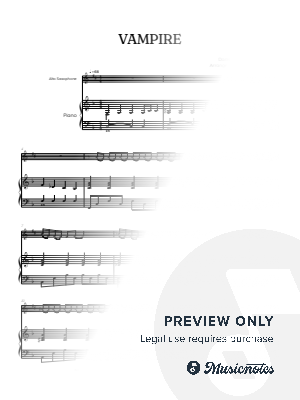 Olivia Rodrigo • Vampire • alto saxophone sheet music w/ piano accompaniment