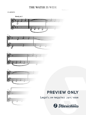 The Water Is Wide for clarinet duet